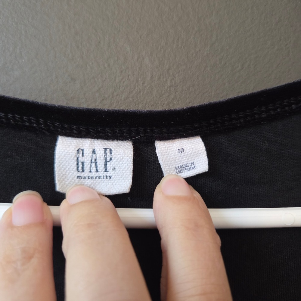 Gap Maternity Black Velvet‎ Ruched Bodycon Dress Short Sleeve Scoop Neck Size M - Picture 7 of 10